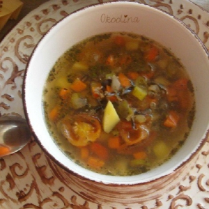 Овощной суп с чёрным рисом