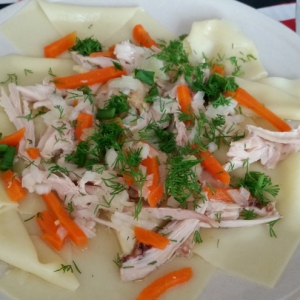 Морковь - Бешбармак из курицы и свинины