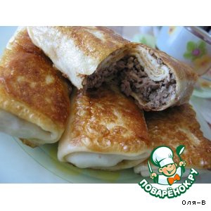 Молоко - Блинчики с куриными сердечками и желудочками