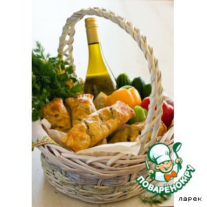 Сыр - Деревенские роллы с печеным баклажаном и перцами