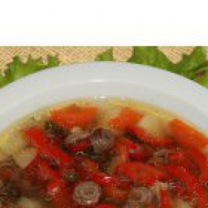 Рецепты белорусской кухни - Домашний суп с куриными сердечками