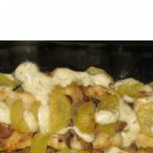 Рецепты - Филе окуня с картофелем и грибами
