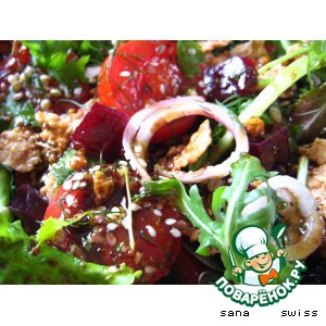 Уксус - Фитнесс -  салат   с   семечками   и   кукурузными   хлопьями