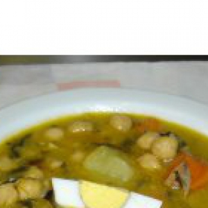 Картофель - Горох по-монашески  со шпинатом 