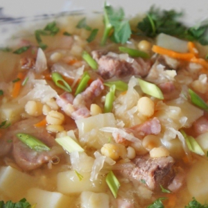 Заправочные супы - Гороховые щи с копченой свининой