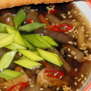 Рецепты - Грибной суп с баклажанами