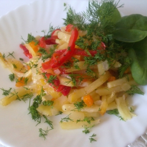 Рецепты - Картофель запеченный в фольге, с овощами