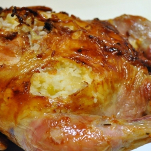 Праздничные рецепты - Птица - Курица, фаршированная рисом, в аэрогриле