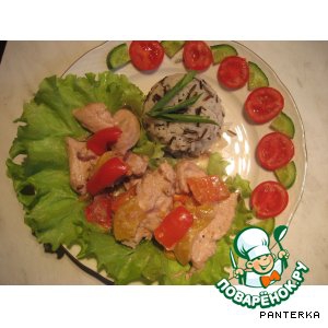 Рецепты белорусской кухни - Курица с персиками в сметанном соусе