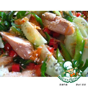 Чеснок - Куриный   салат   с   овощами   на   тайский   манер