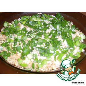 Лук зеленый - Куриный салатик с грецкими орешками