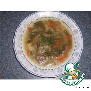 Шампиньон - Легкий овощной суп Из духовки