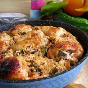 Рецепты - Ленивая сковорода с рисом и курицей