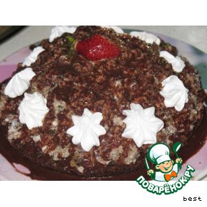 Кефир - Маковый торт с вишнями и сметанным кремом