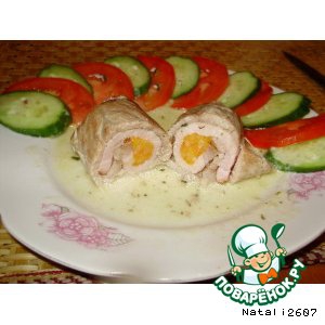 Колбаса - Мясные рулетики в сметанном соусе