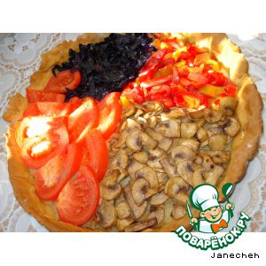 Капуста краснокочанная - Овощной пирог с грибами