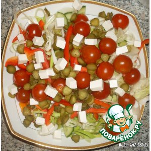 Лук-порей - Овощной салат с фетаксой