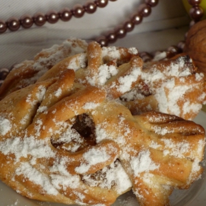 Рецепты - Печенье с яблоком, грецким орехом и корицей