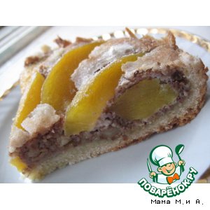 Миндаль - Персиковый пирог с ореховым кремом