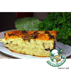 Кабачок - Пирог с цуккини, брокколи и оливками