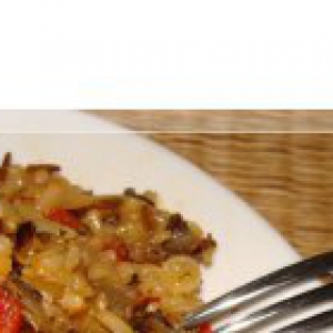 Лук-порей - Пряный дикий рис с паприкой и ананасом