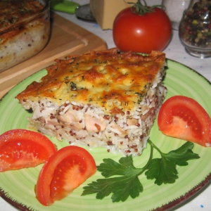 лимонная цедра - Рисовая запеканка с лососевыми молоками