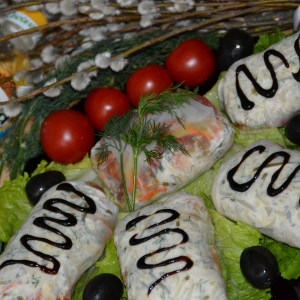 Помидор - Рисовые лепешки с курочкой и овощами