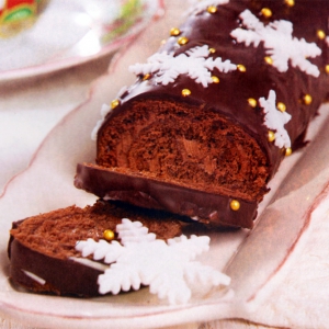 Праздничные рецепты - Десерты - Рожденственское полено с маскарпоне и кофе