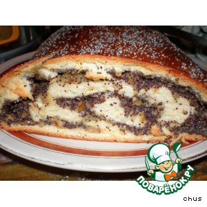 Рецепты славянской кухни - Рулет из дрожжевого теста с маком и грецкими орехами