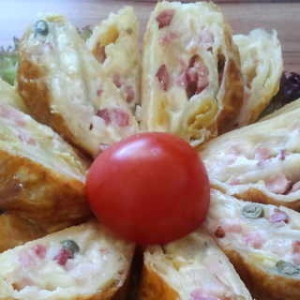Каперсы - Рулет с сыром и беконом