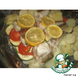Картофель - Рыба с овощами