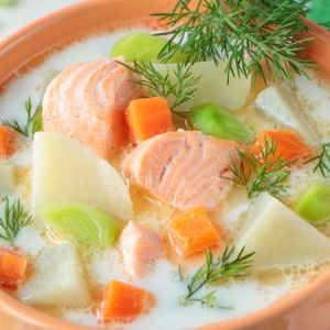 Рецепты скандинавской кухни - Рыбный суп со сливками