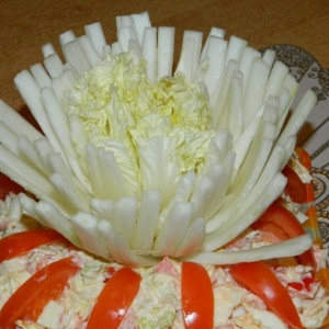 Краб - Салат с креветками и китайской капустой