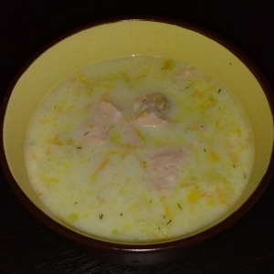 Лосось - Сливочный суп с лососем