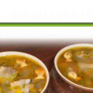 Лук зеленый - Суп из консервированной сайры