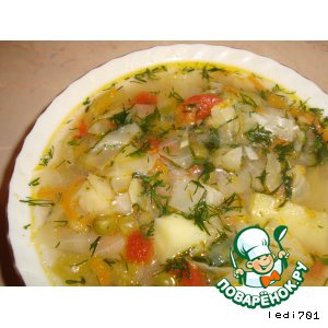 Зелень - Суп овощной
