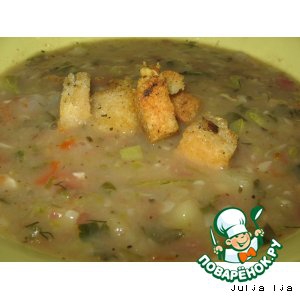Лук репчатый - Суп-пюре с кабачками и фасолью