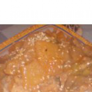 Рецепты - Свинина в кисло-сладком соусе с киви и ананасами