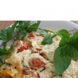 Сливки - Тальятелле с помидорами черри в духовке