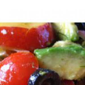Масло оливковое - Томатный   салат   с   авокадо