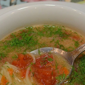 Морковь - Томатный суп с лапшой