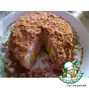Ежевика - Торт-рулет с творожно-ежевичным кремом