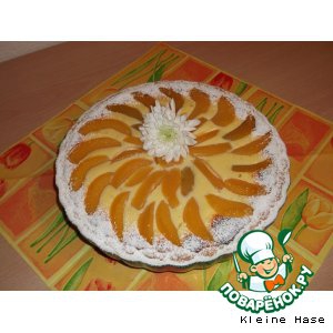 Рецепты немецкой кухни - Творожный  тарт  с  персиками