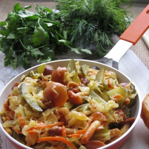 Морковь - Закуска из квашеной капусты
