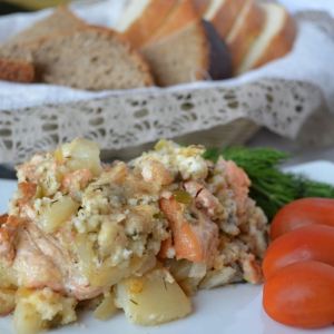 Рецепты eвропейской кухни - Запеканка поморская из рыбы с творогом