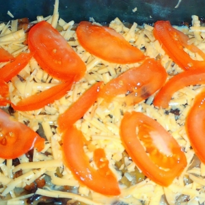 Помидор - Запеканка с фаршем и шампиньонами