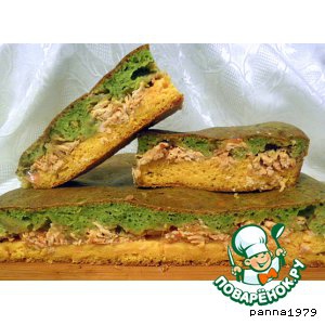 Петрушка - Зелено-желтый пирог с куриной начинкой