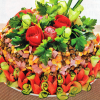 Рестораны, кафе, бары: Праздничный овощной салат с ветчиной