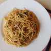 Спагетти с печенью трески