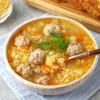 В России: Суп с фрикадельками и булгуром